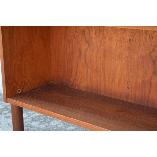 Mid Century Modern Danish Executive Teak 6 Drawer Desk With Built in Bookcase For Sale - Image 11 of 11