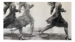Patsy McArthur, The Intrepids, Charcoal Drawing, 2022