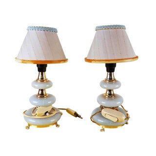 Vintage Plastic Lamps with Lampshades, Set of 2 For Sale