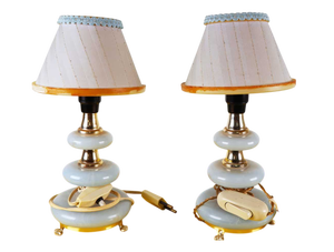 Vintage Plastic Lamps with Lampshades, Set of 2
