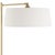 This classic refined floor lamp is crafted from iron finished in a plated antique brushed brass, attached to a white...