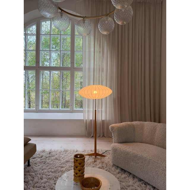 Mid-Century Modern Floor Lamp in Birch Wood and Brass from Bergboms, Sweden, 1960s For Sale - Image 10 of 13