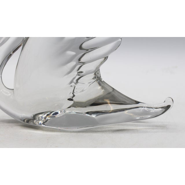 Glass Circa 1947-1953 Heisey Clear Crystal Mold Blown Swan For Sale - Image 7 of 8