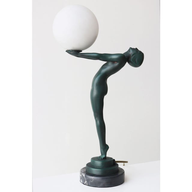 Black Art Deco Lueur Lumineuse Lamp by Max Le Verrier, France, 1930 For Sale - Image 8 of 10