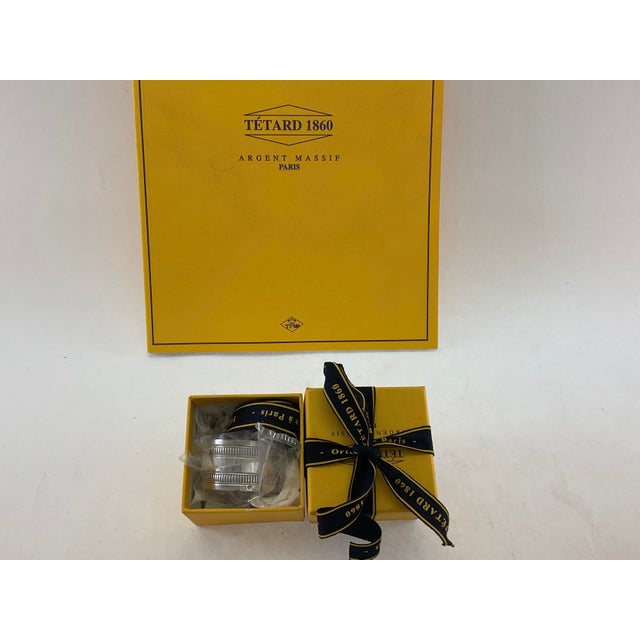 Metal 1990s Set of 3 Refined Sterling Silver Round Napkin Rings, Gadroon. For Sale - Image 7 of 16