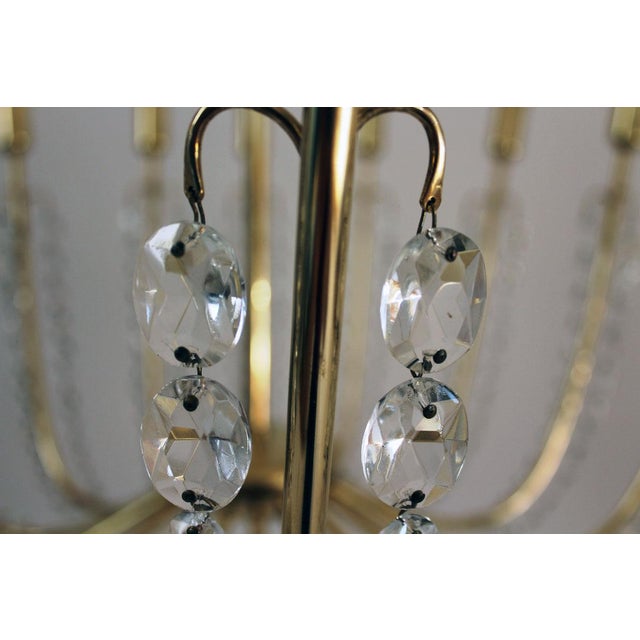 Gold Large Alpha Salon Chandelier by J.T. Kalmar for Kalmar, 1955 For Sale - Image 8 of 12