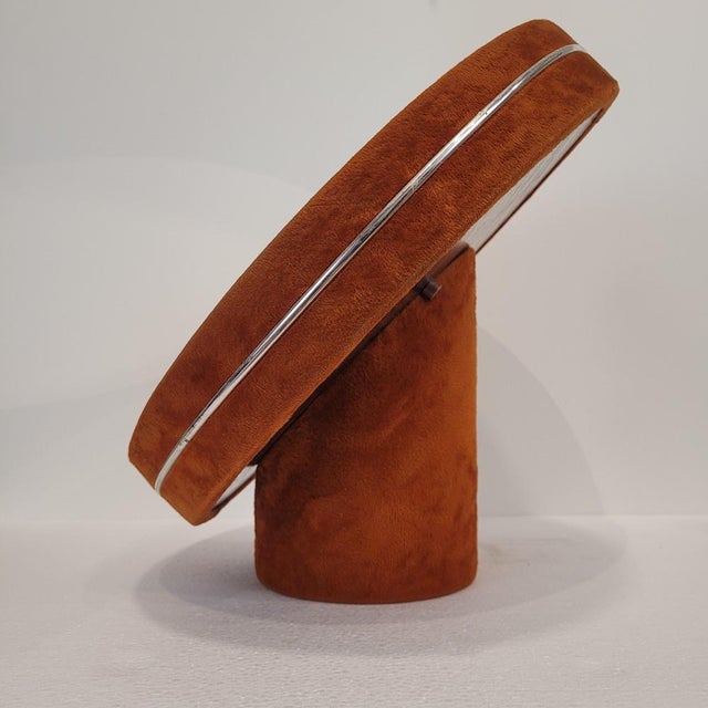 1960s Space Age Dressing Mirror with Orange Velvet Upholstery, 1960s For Sale - Image 5 of 18