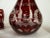 Early 20th Century Bohemian Decanter 6 Liquor Tumblers Red Glass Hand Wheel Engraved Czech For Sale - Image 4 of 11