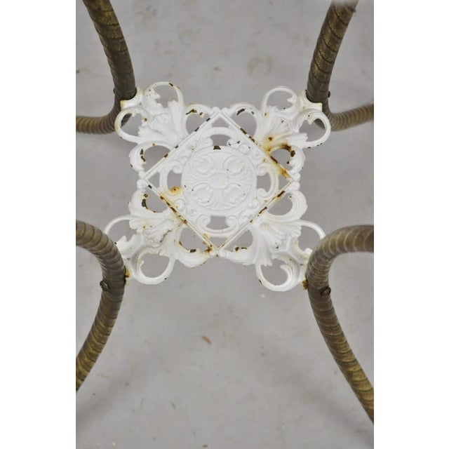 Antique Victorian Brass 2 Tier Onyx Stone Top Plant Stand Pedestal Side Table For Sale - Image 4 of 10