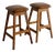 Vamdrup Stolefabrik Teak and Leather Bar Stools Set of 2 Danish Mid-Century Modern 1970s For Sale
