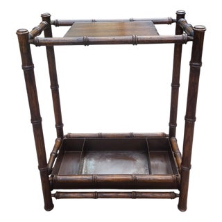 Vintage Chinoserie Faux Bamboo Cane & Umbrella Stand For Sale