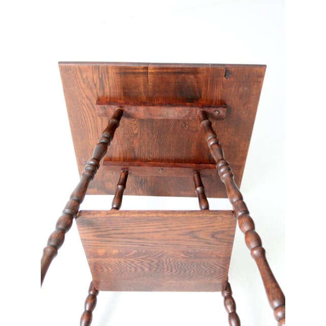 Antique Oak Side Table For Sale - Image 9 of 9