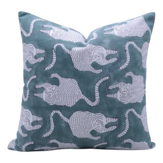 Fabdivine Cotton Cushion Cover With Block Print 26x26 Inch Thick Cotton White-Mushak For Sale