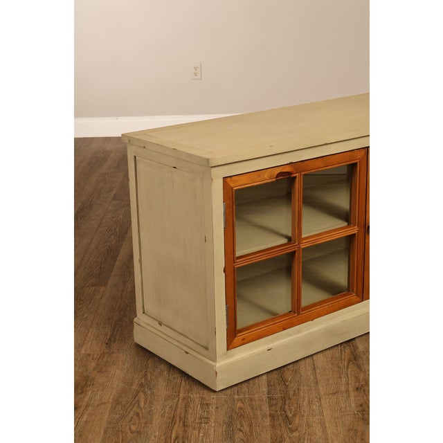 Pier 1 Imports Painted Farmhouse Style Two Tone Media Console For Sale In Philadelphia - Image 6 of 18