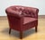 Red Swedish Red-Brown Leather Chesterfield Armchair, 1930s For Sale - Image 8 of 12
