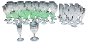 Crystal Glasses, Set of 54