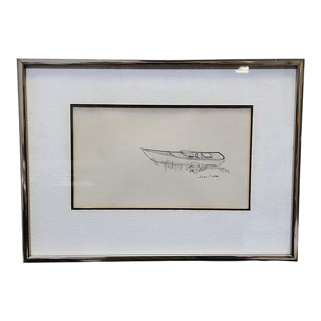 1980s Sam Stevenson Vickery Signed Pencil Drawing For Sale