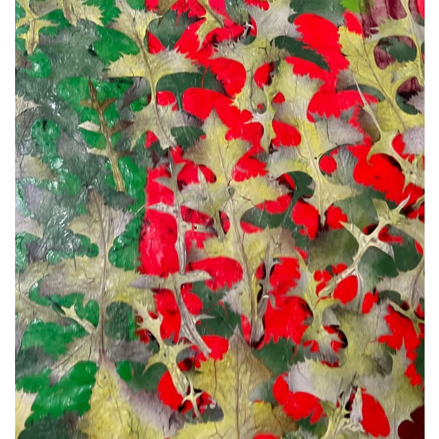 Paint Karl Zerbe, Boston Modernist Painting Floral Foliage Collage German Expressionist Karl Zerbe, 1965 For Sale - Image 7 of 17