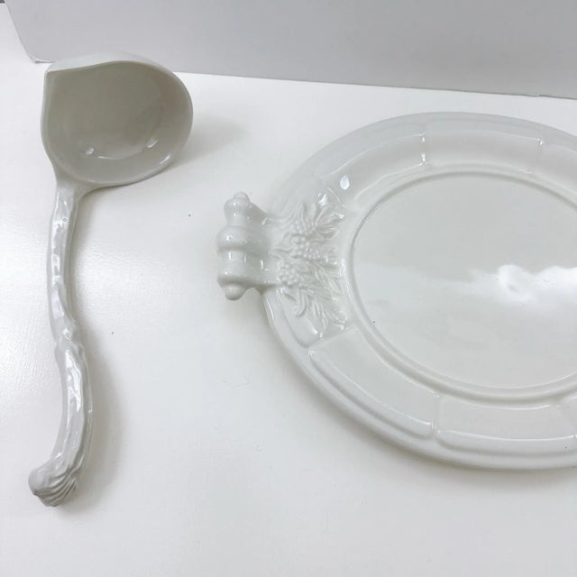 Ceramic White Porcelain Red Cliff Ironstone Grape Oval Tureen W/Underplate Ladle & Lid For Sale - Image 7 of 12