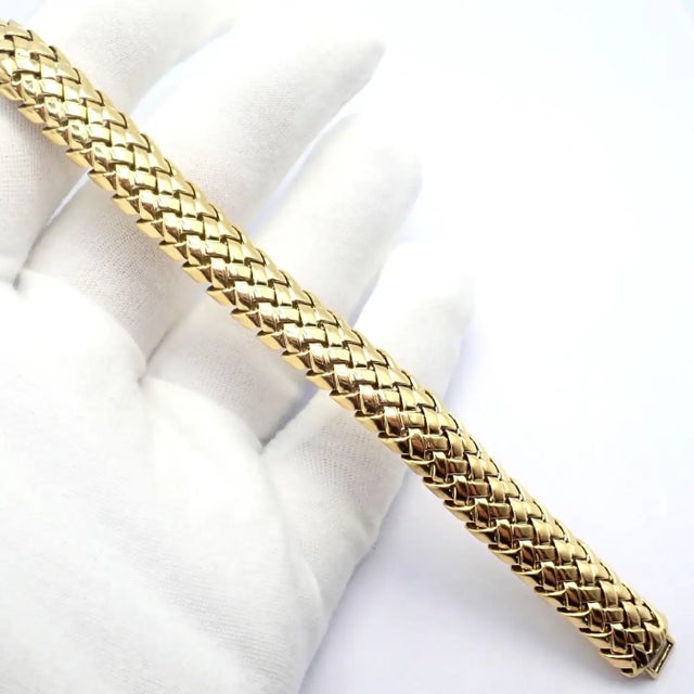 Tiffany & Co. Vannerie Basket Weave Yellow Gold Bracelet 1995 For Sale - Image 9 of 11