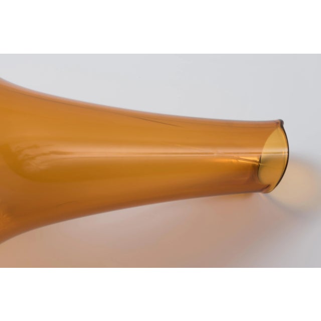 Amber 1960s Mid-Century Amber Zeller Glass Floor Vase Bottle Attributed to Wayne Husted for Zeller For Sale - Image 8 of 11