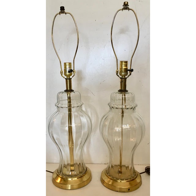 Ginger Jar Shape Glass Table Lamps A Pair Chairish