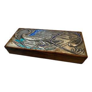 Vintage Decorative Italian Wood Box 1970s Signed For Sale