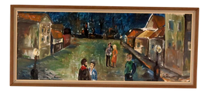 Kaino, Midnight Strolll, 1960s, Oil on Canvas, Framed