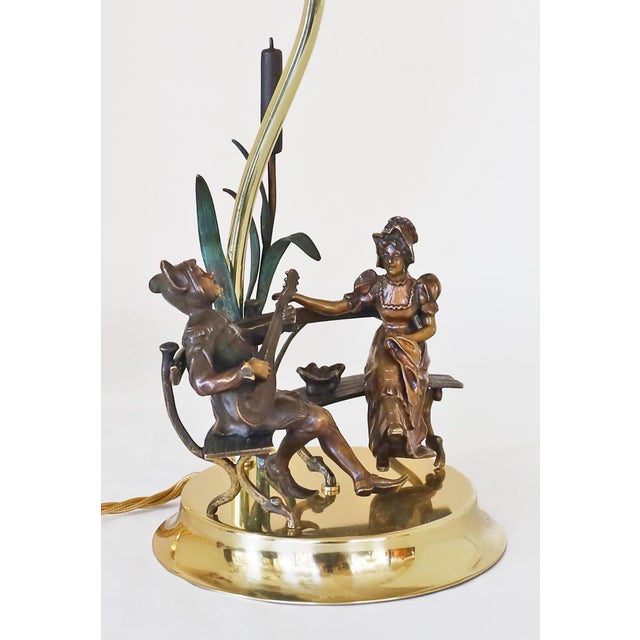 Metal Art Nouveau Brone Figure Lamp, 1890s For Sale - Image 7 of 16