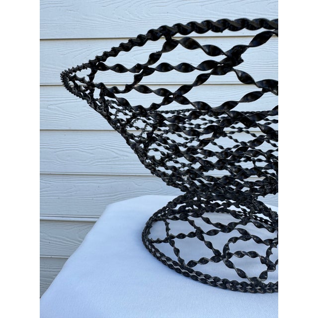 Mid 20th Century Vintage Arts & Crafts Twisted Wire Pedestal Decorative Bowl For Sale - Image 5 of 8