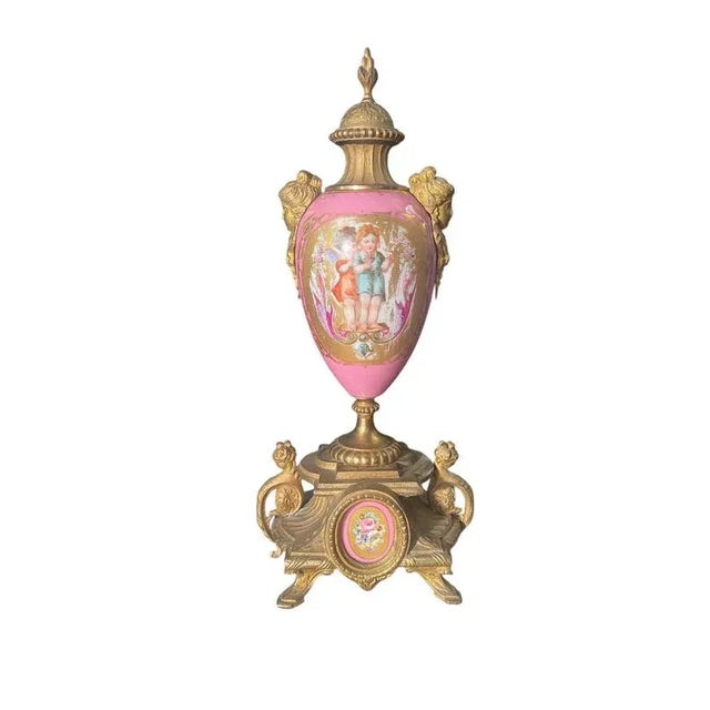 Metal French Potiche Vase in Bronze and Ceramic, 1990s For Sale - Image 7 of 7