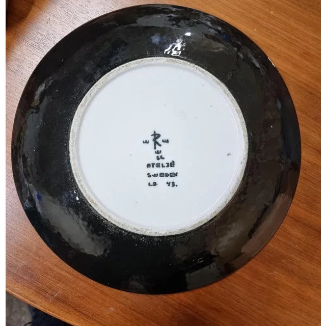 Rörstrand Large Scandinavian Modern Decorative Plate by Sylvia Leuchovius for Rörstrand, 1950s For Sale - Image 4 of 8