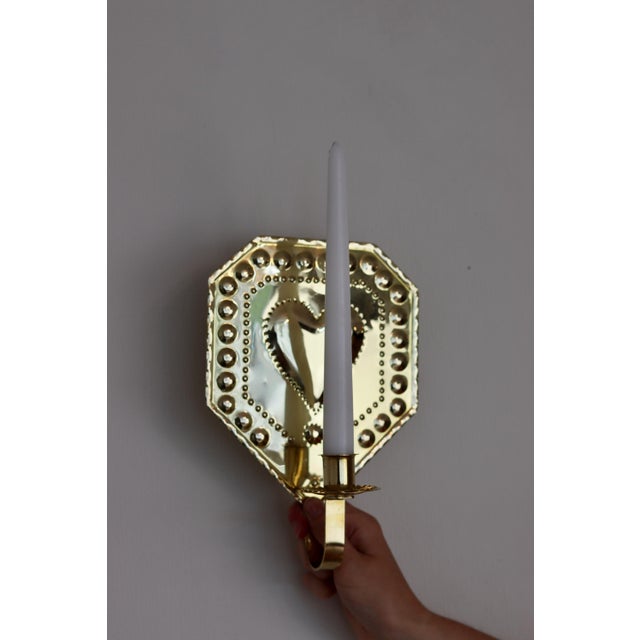 Mid-Century Modern Mid-Century Modern Swedish Brass Sconces, Set of 2 For Sale - Image 3 of 11