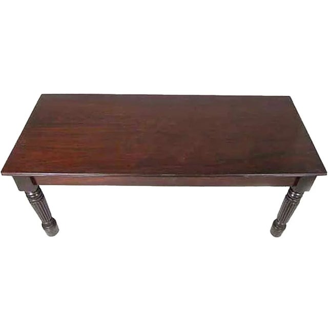 DETAILS Hand fashioned, with a two plank top, this antique, rosewood dining table features a deep apron and stout, turned...