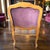 Custom Vintage Jewel Stripe Abergine French Imprt Velvet Silk Fabric Accent Chair For Sale - Image 9 of 11