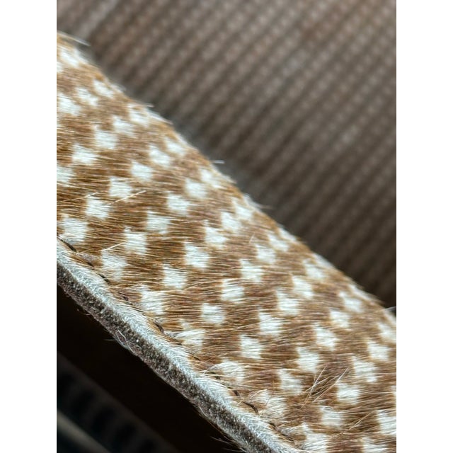 Mid-Century Modern Marcel Breuer Cesca-Style Cantilever Chair With Houndstooth Pony Upholstery For Sale - Image 3 of 6