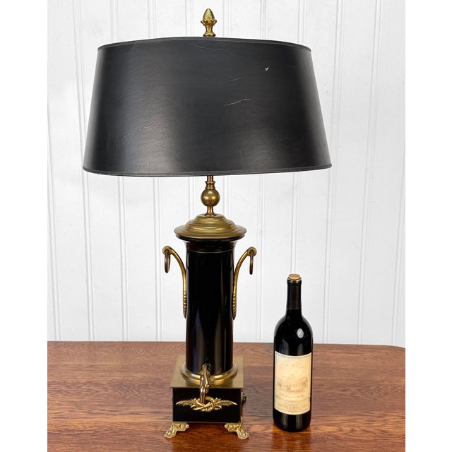 - Original 1930's - 1940's French Empire Revival Urn Lamp - Bouillotte Style Urn Body with Brass Accenting - Unusual Brass...