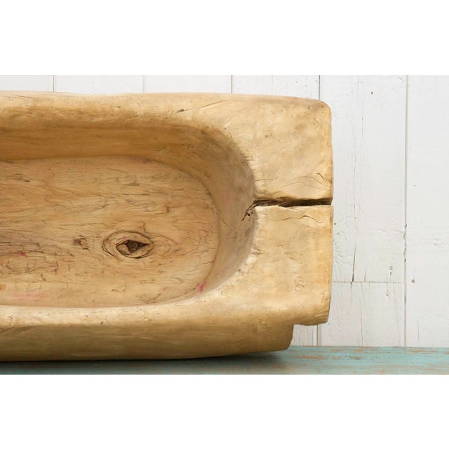 Tan Large Farmhouse Bleached Wood Planter For Sale - Image 8 of 11