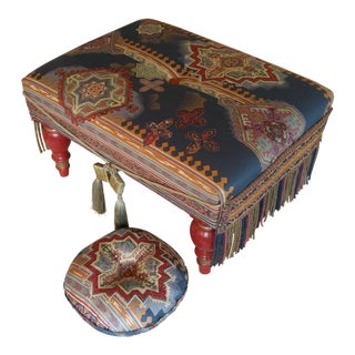 Vintage & Used Tufted Leather Ottomans for Sale | Chairish