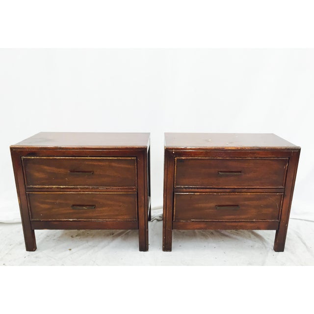 MidCentury Vintage Bedside Table Chests Pair Chairish