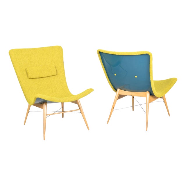 Mid-Century Beech Armchairs from M. Navrátil, Czech, 1950s, Set of 2 For Sale