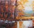 Impressionist Original Oil Landscape, Forest Stream in Autumn Scenery For Sale - Image 3 of 5