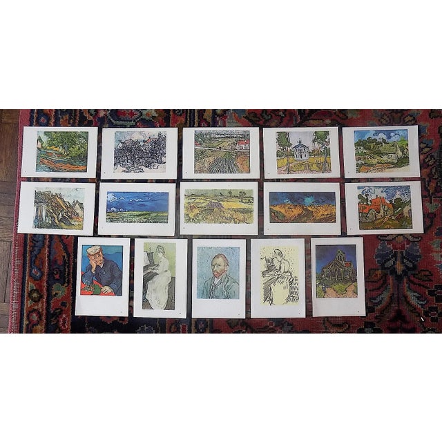 Vintage 19th Century Diminutive Post Impressionist Van Gogh Lithographs - Set of 15 For Sale - Image 11 of 11