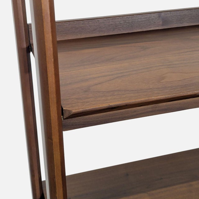 Wood Crate & Barrel Tate Modern Walnut Bookshelf With Storage Cabinet For Sale - Image 7 of 9