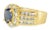 Elegant 14K Yellow Gold Tanzanite and Diamond Ring featuring a 7mm natural tanzanite 1ct surrounded by 36 brilliant round...