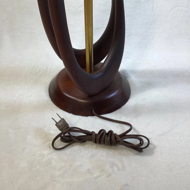 1960s Mid Century Sculptural Walnut Table Lamp Adrian Pearsall Era For Sale - Image 5 of 13