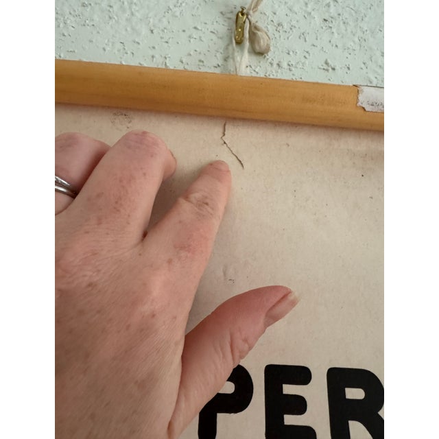 Wood Vintage 1969 Typing Instruction Pull-Down Chart – Secretary School Poster -- Poster G For Sale - Image 7 of 7