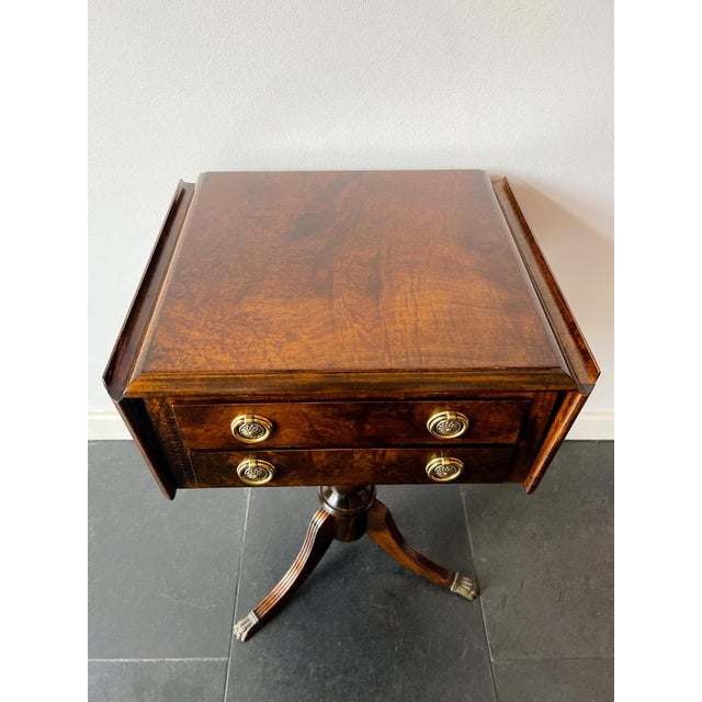 Antique Pembroke Side Table with Brass Claw Legs For Sale - Image 10 of 12