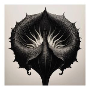 20' X 20' - 'Dipsacus Strigosus' #2 Flower - Black and White Limited Edition Botanical Photograph Print, Unframed