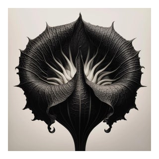 Dipsacus Strigosus Flower No. 2 — Black and White Vintage Botanical Photography Print For Sale